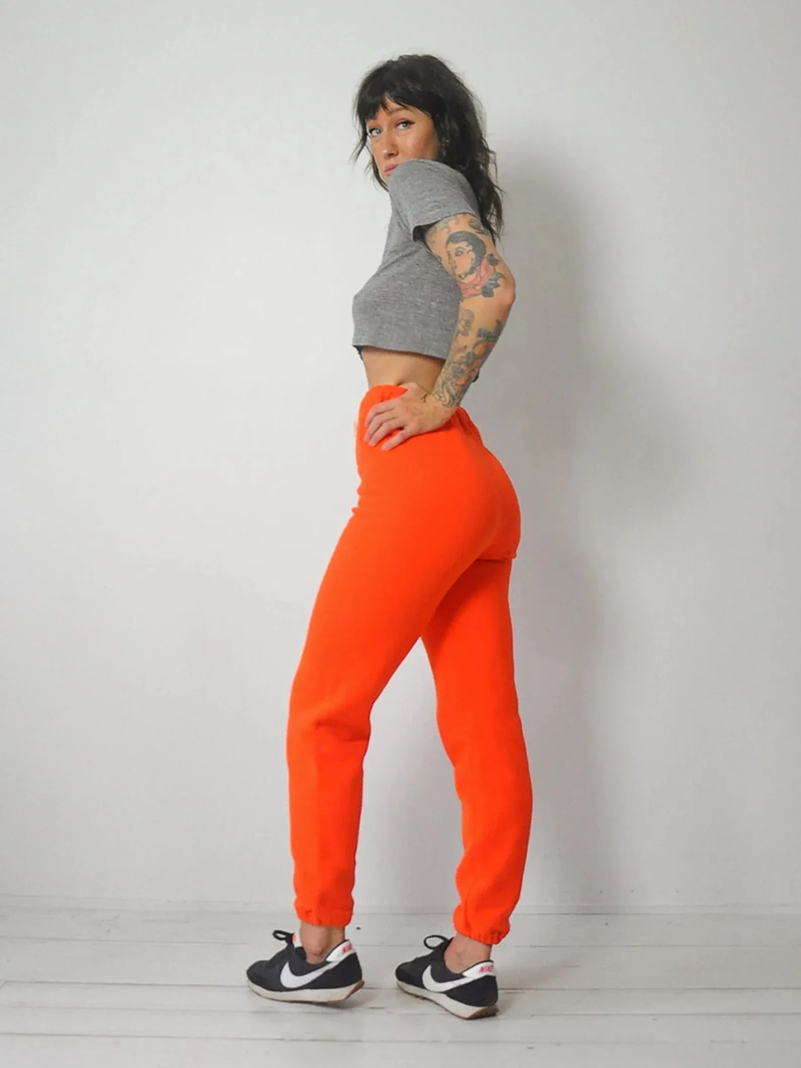 1980's Orange High Waist Sweatpants