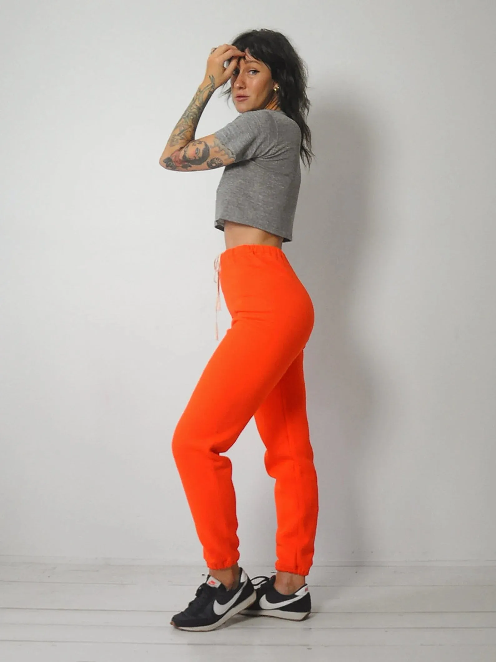 1980's Orange High Waist Sweatpants