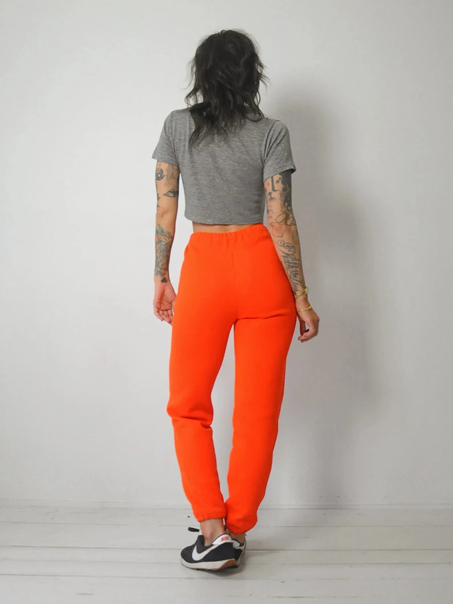 1980's Orange High Waist Sweatpants