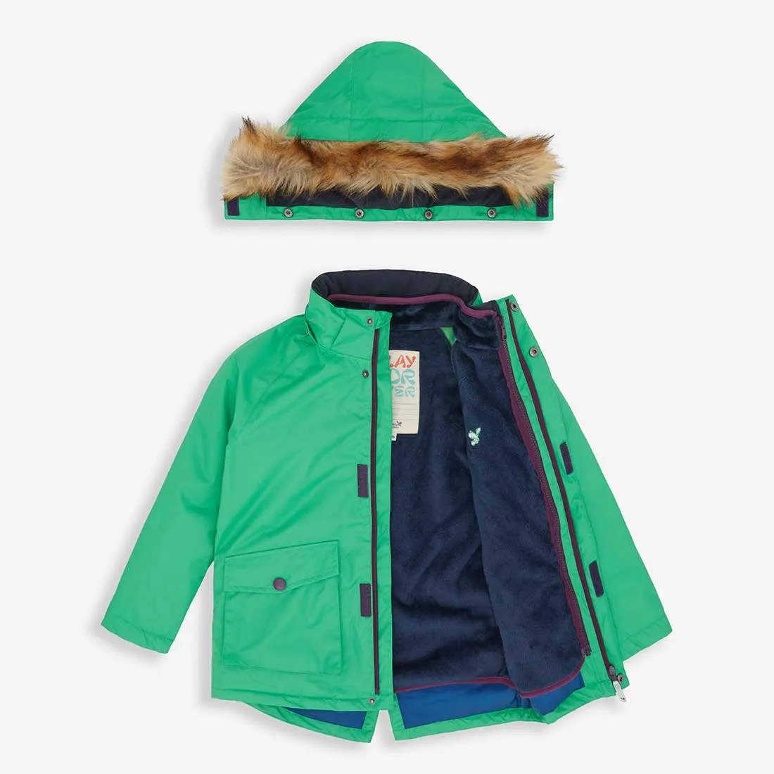 3 in 1 Waterproof Parka Green