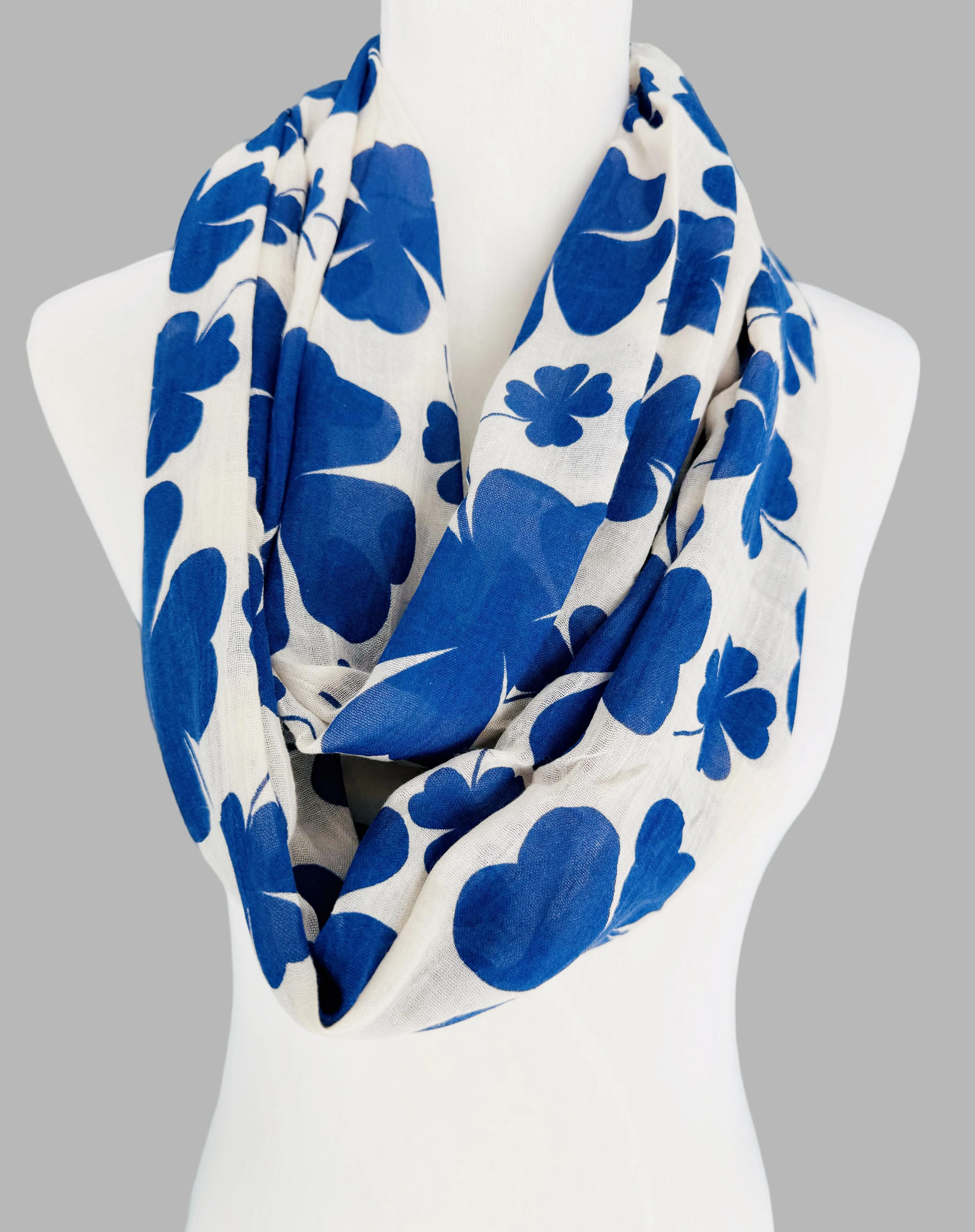 4 Colors--JC011236 Lucky 4-Leaf Clover Infinity Scarf