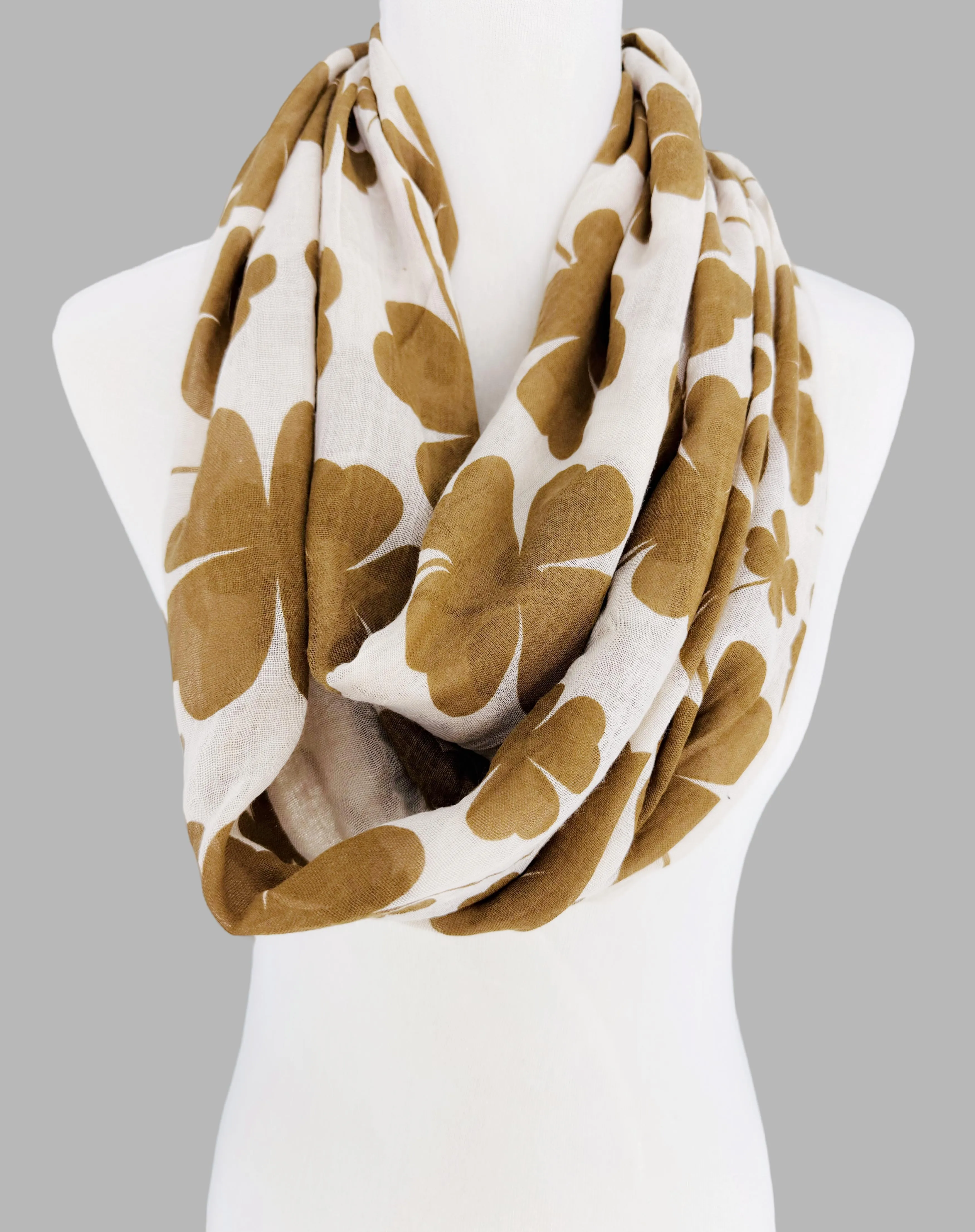 4 Colors--JC011236 Lucky 4-Leaf Clover Infinity Scarf