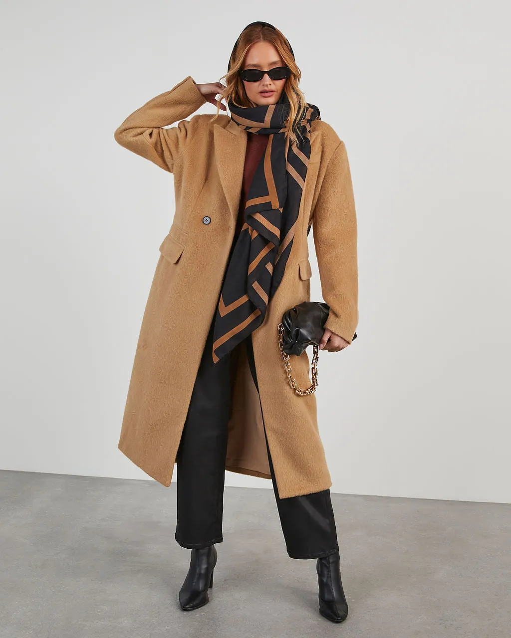 Adri Longline Faux Mohair Coat