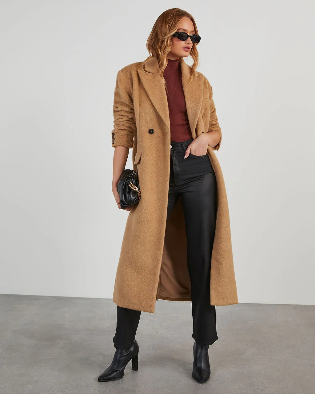 Adri Longline Faux Mohair Coat