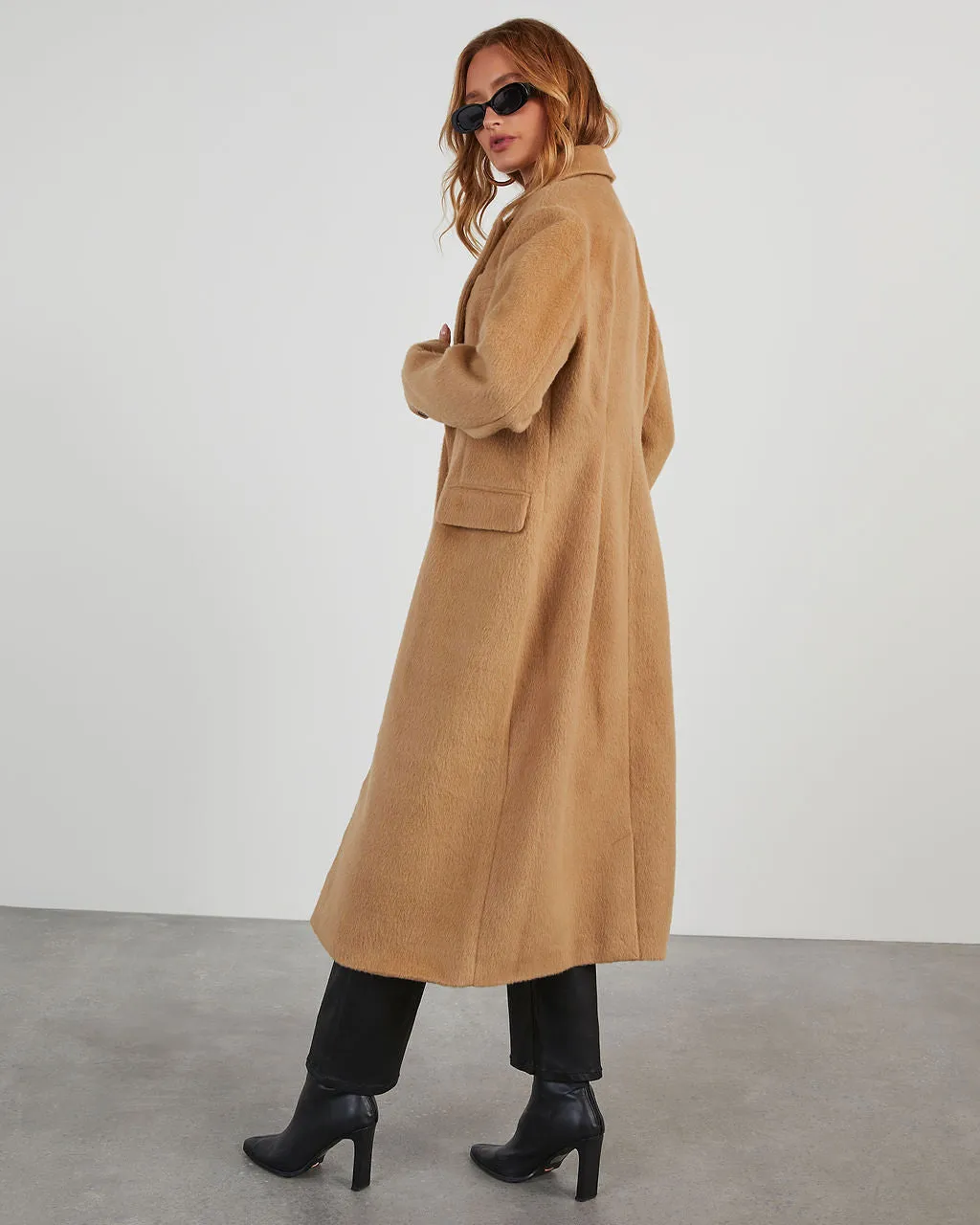 Adri Longline Faux Mohair Coat