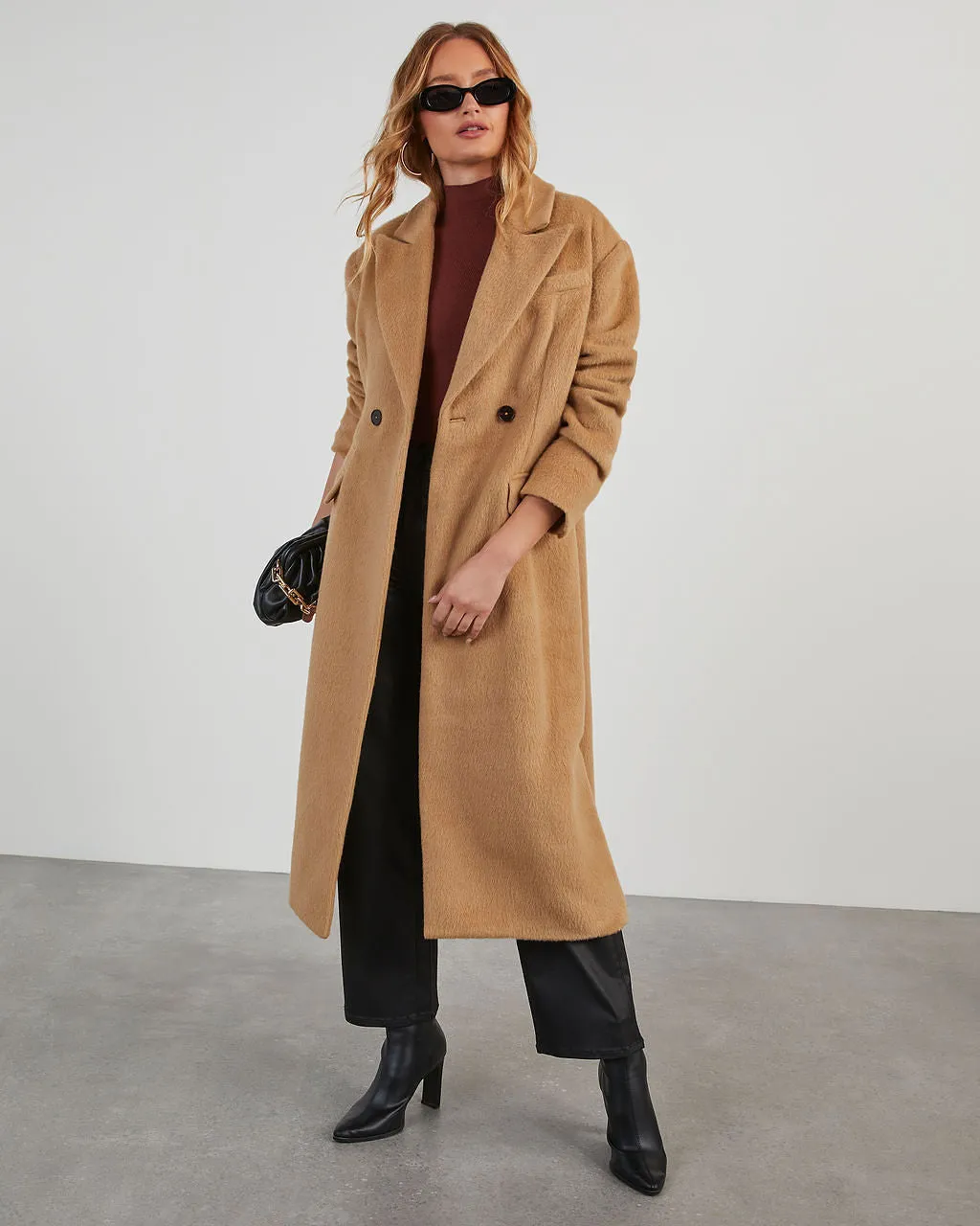 Adri Longline Faux Mohair Coat