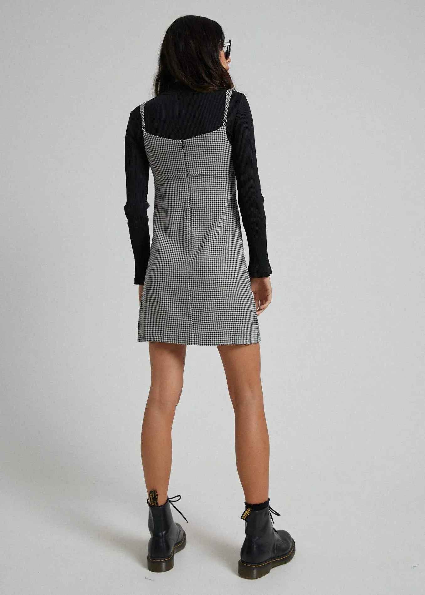 Afends Womens The Clash - Babydoll Dress - Houndstooth