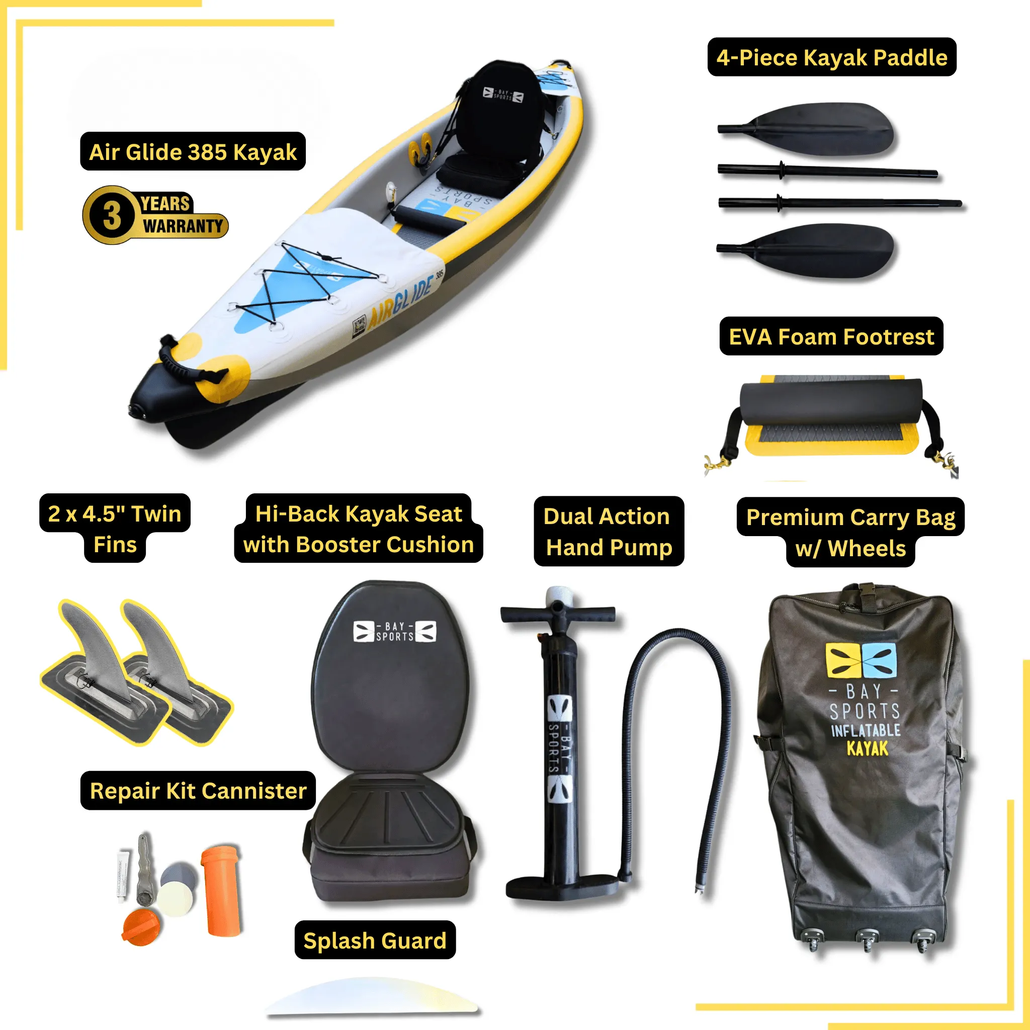 Air Glide 385 - 3.85M Single Inflatable Kayak