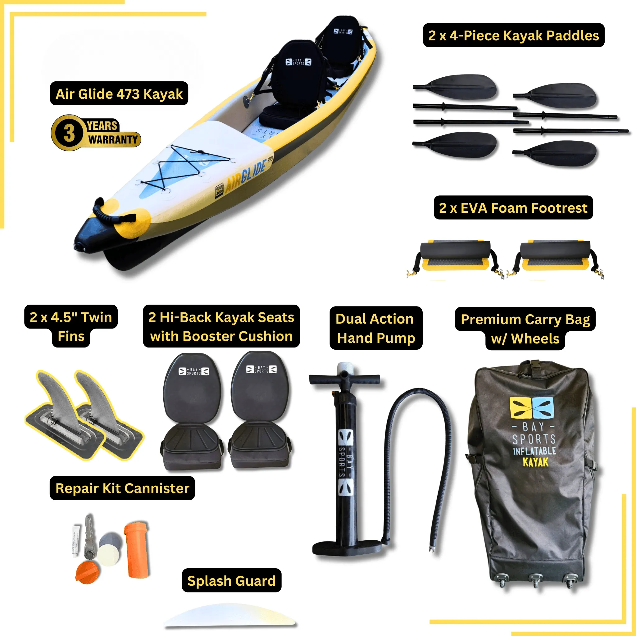 Air Glide 473 - 4.73M Double Inflatable Kayak