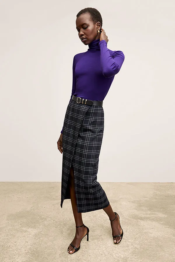 Amara Skirt - Knit Suiting :: Plaid