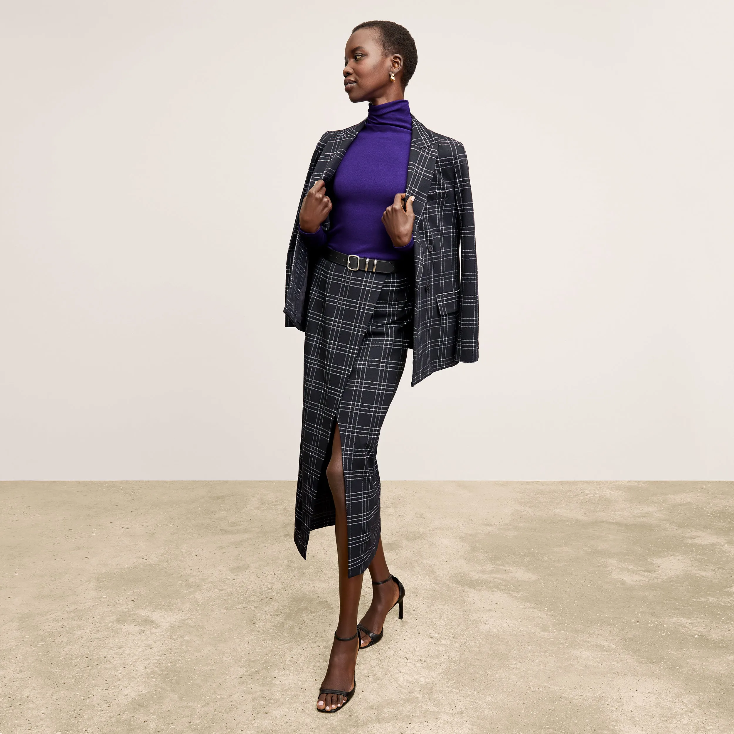 Amara Skirt - Knit Suiting :: Plaid