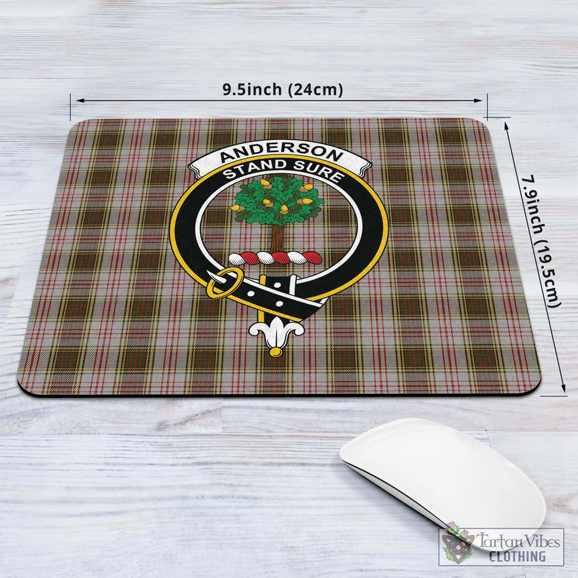 Anderson Dress Tartan Mouse Pad with Family Crest