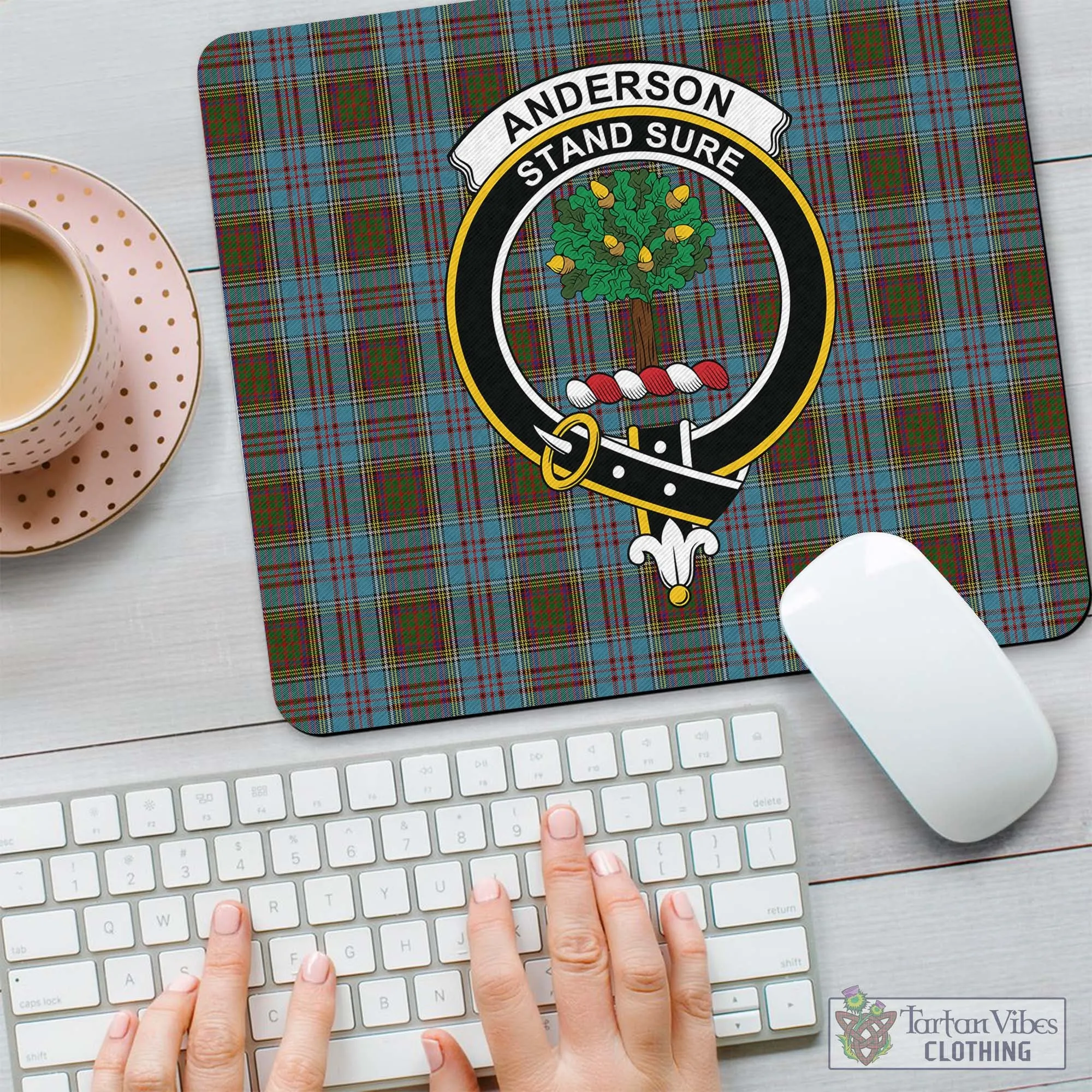 Anderson Tartan Mouse Pad with Family Crest