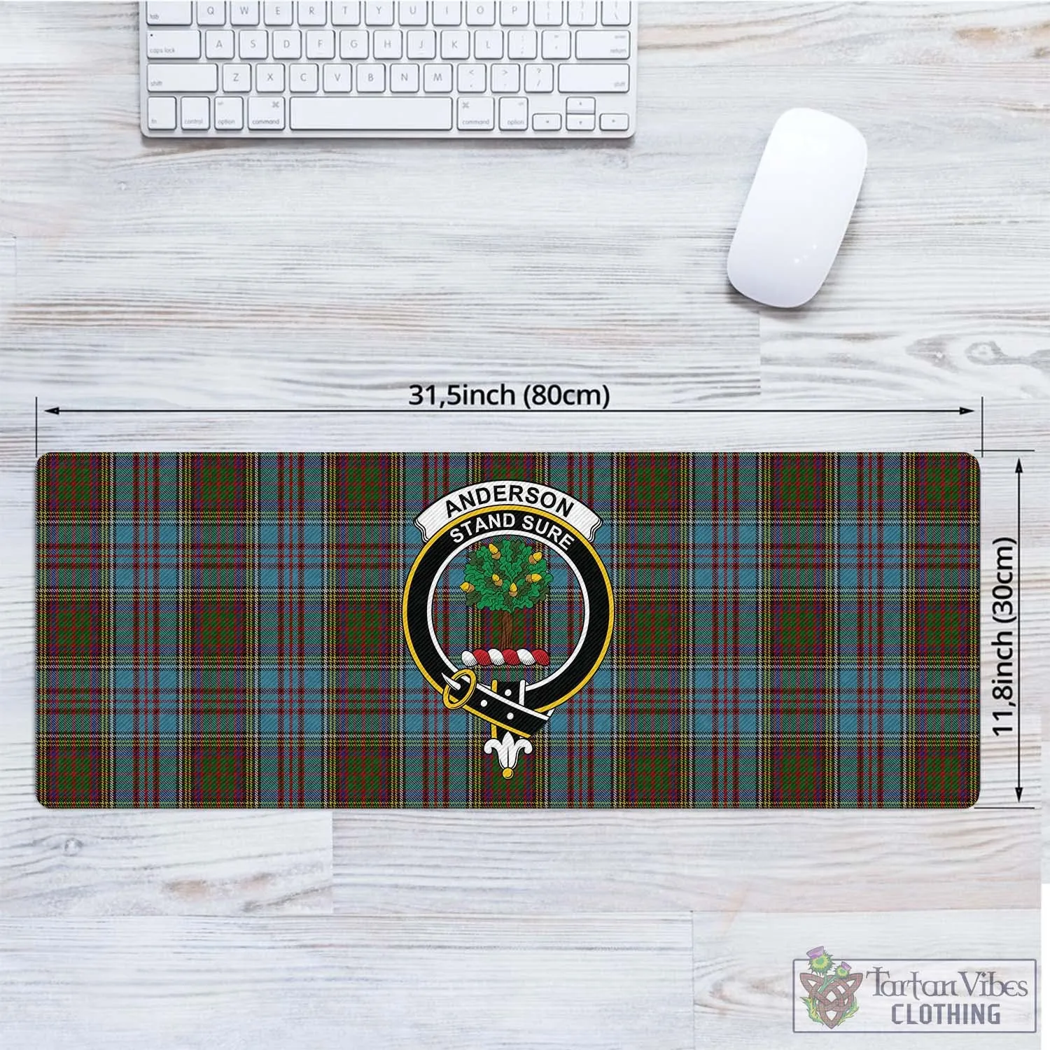 Anderson Tartan Mouse Pad with Family Crest