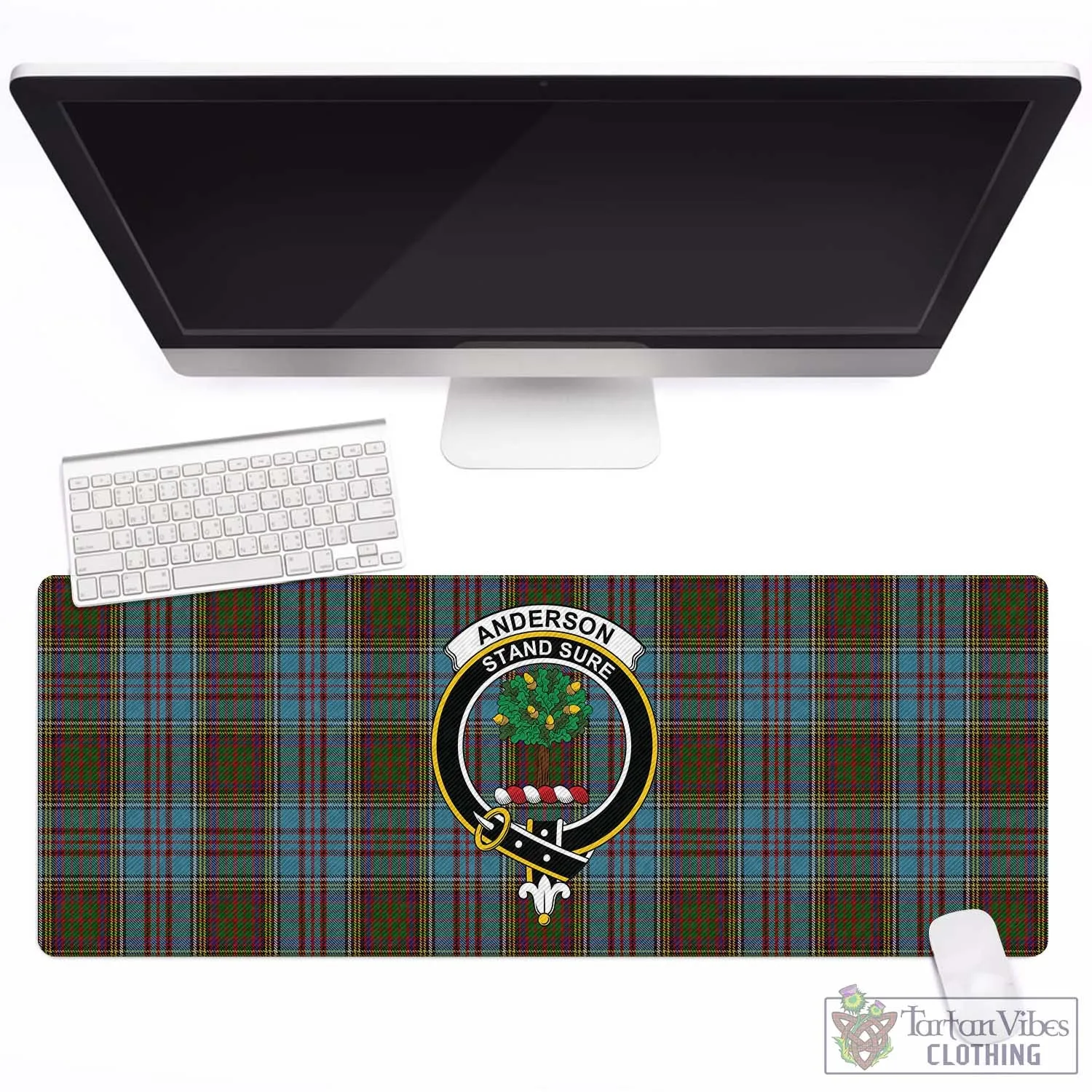 Anderson Tartan Mouse Pad with Family Crest