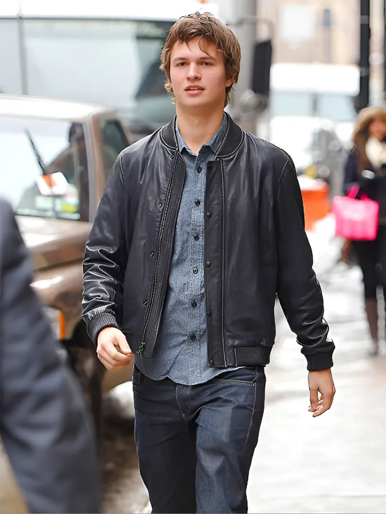 Ansel Elgort Leather Jacket