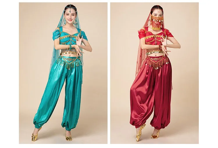 Arabian Princess Pants, Skirts, Tops Embroidered Bollywood Sets