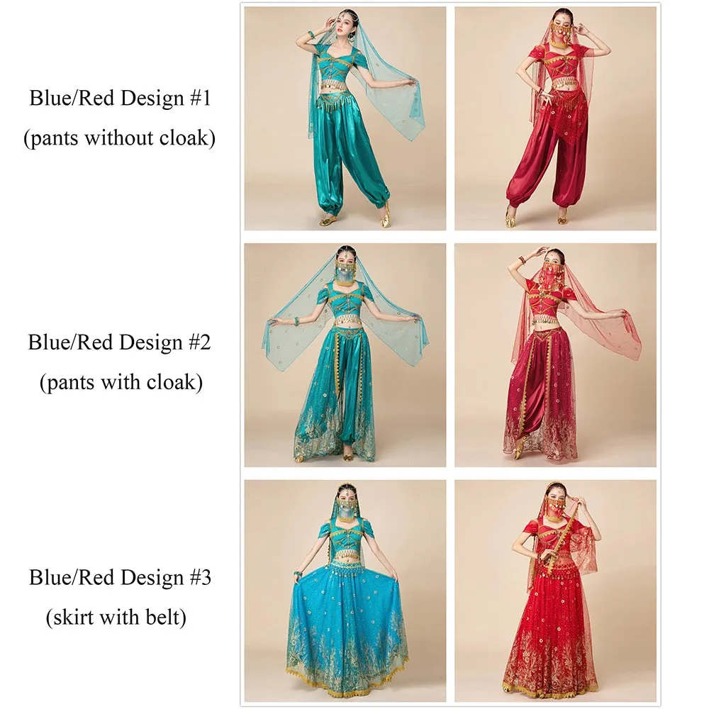 Arabian Princess Pants, Skirts, Tops Embroidered Bollywood Sets