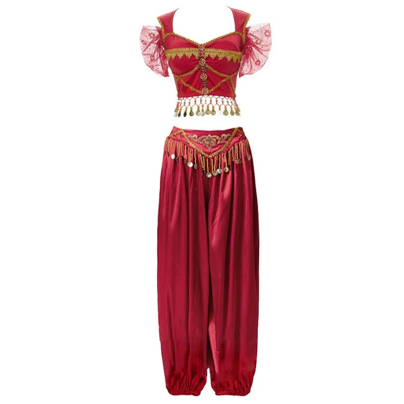 Arabian Princess Pants, Skirts, Tops Embroidered Bollywood Sets