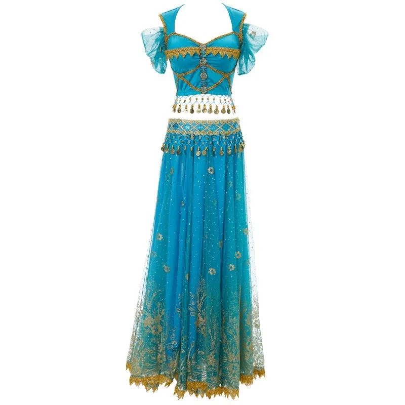 Arabian Princess Pants, Skirts, Tops Embroidered Bollywood Sets