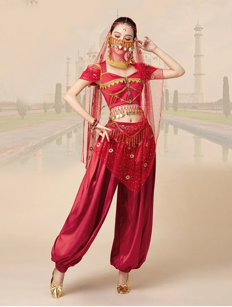 Arabian Princess Pants, Skirts, Tops Embroidered Bollywood Sets