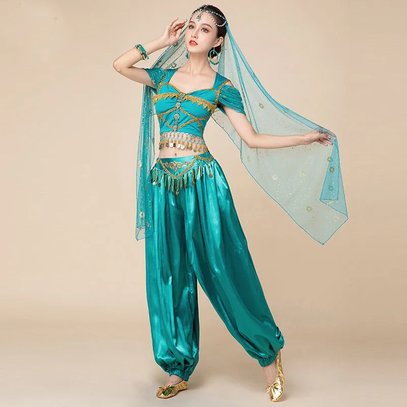 Arabian Princess Pants, Skirts, Tops Embroidered Bollywood Sets