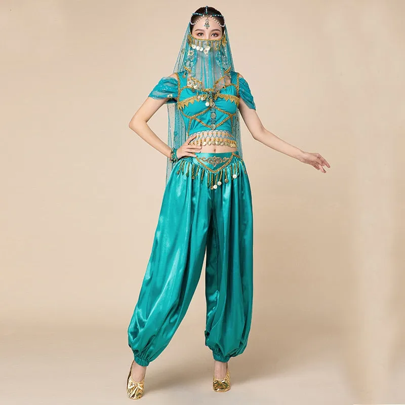 Arabian Princess Pants, Skirts, Tops Embroidered Bollywood Sets