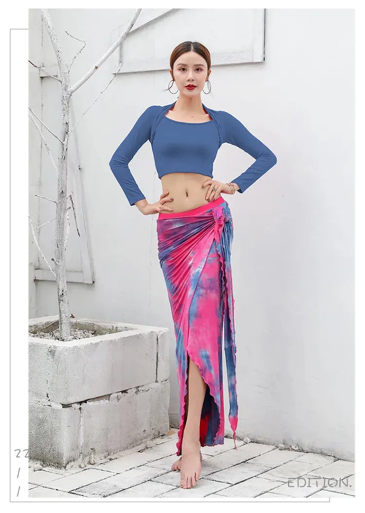 Asymmetric Belly Dance Tie-dry Skirt