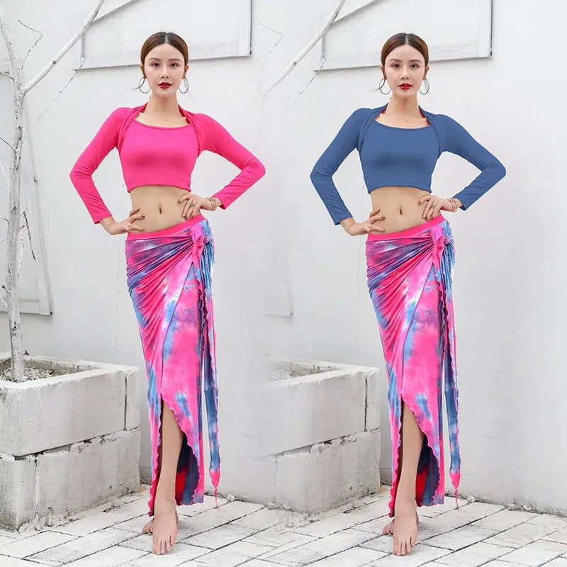 Asymmetric Belly Dance Tie-dry Skirt