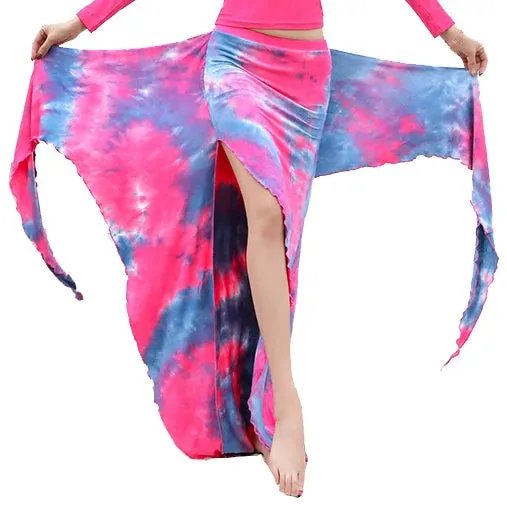 Asymmetric Belly Dance Tie-dry Skirt