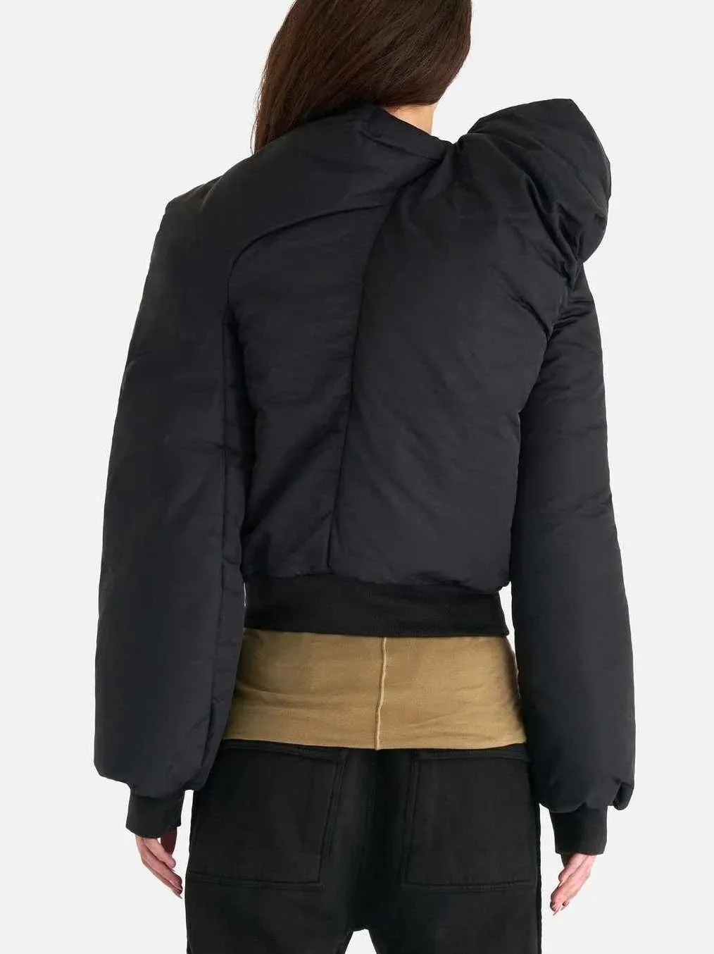 Asymmetrical Structured Puffer Bomber Jacket