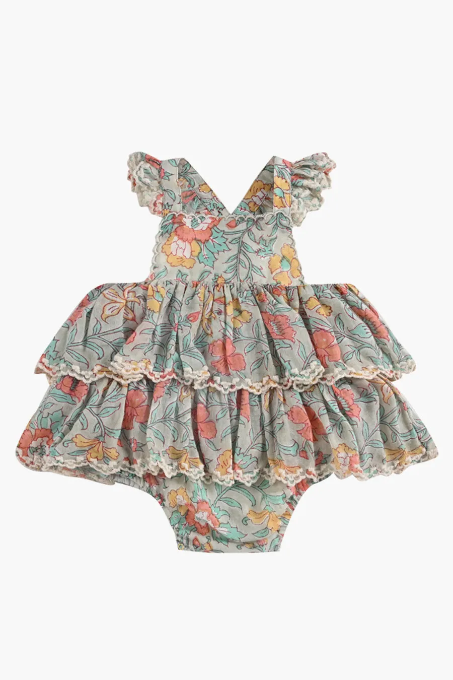 Baby Girls Louise Misha Salome Romper - Water Flowers (Size 18M left)