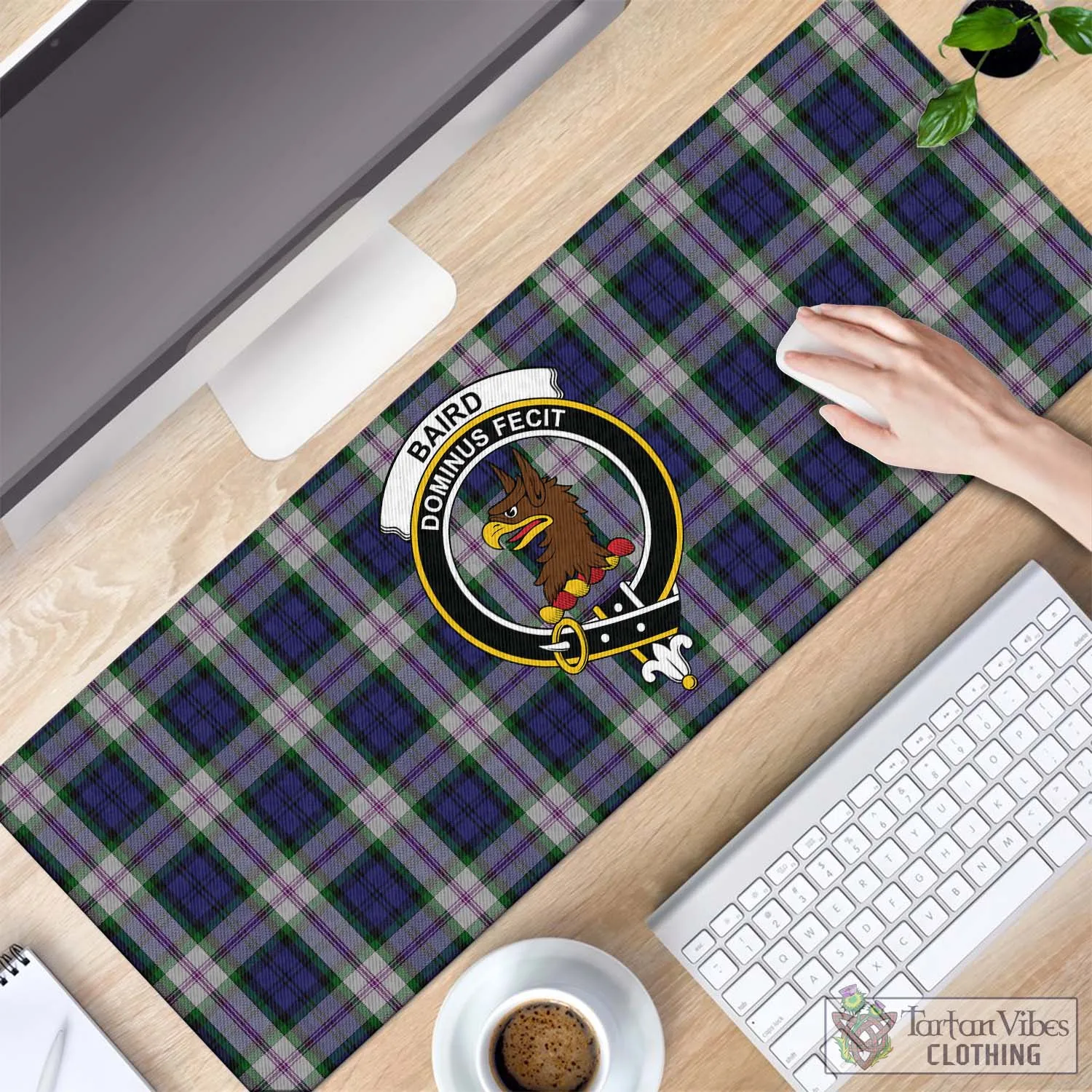 Baird Dress Tartan Mouse Pad with Family Crest