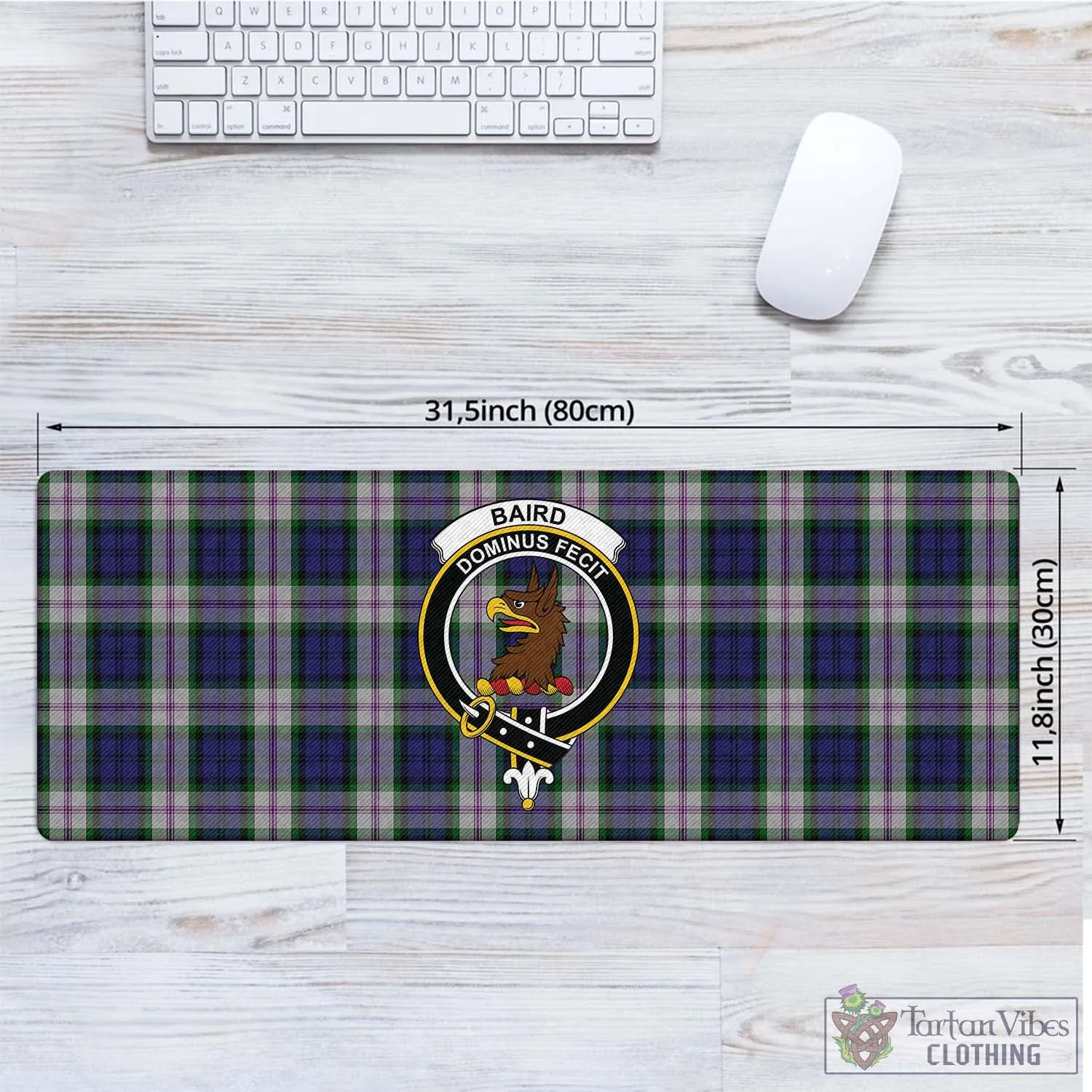 Baird Dress Tartan Mouse Pad with Family Crest