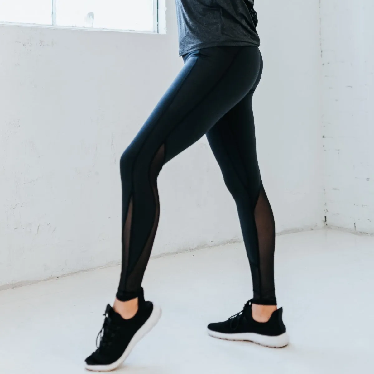 Barre Mesh Leggings - Black