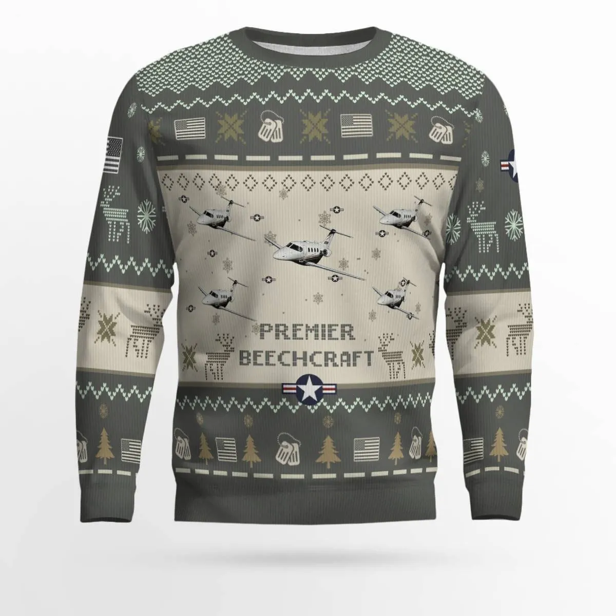 Beechcraft Premier Aircraft Ugly Sweater, Ugly Sweater Christmas Shirt for Men Dad Veteran