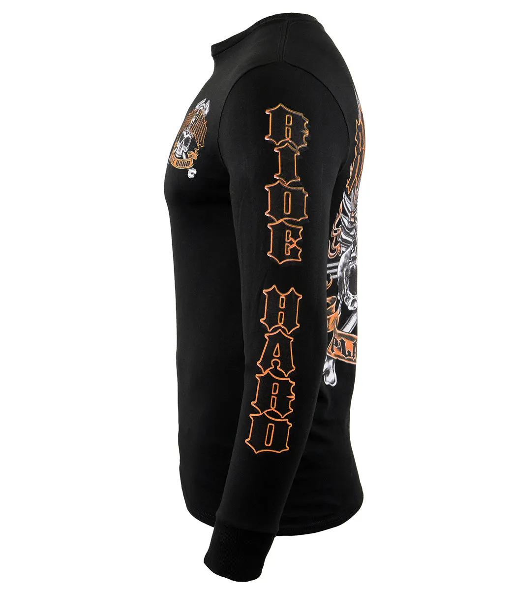 Biker Clothing Co. BCC117003 Men's Black 'Ride Hard, Play Hard ' Long