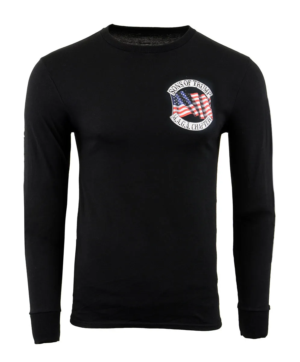 Biker Clothing Co. BCC117007 Men's Black 'Sons of Trump' Motorcycle Long Sleeve T-Shirt