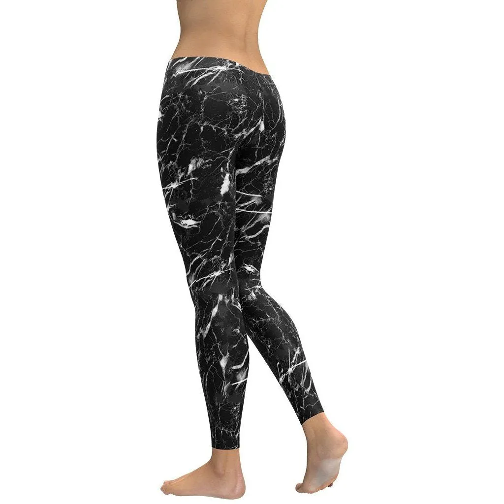 Black Marble Leggings