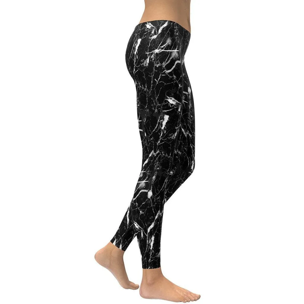 Black Marble Leggings