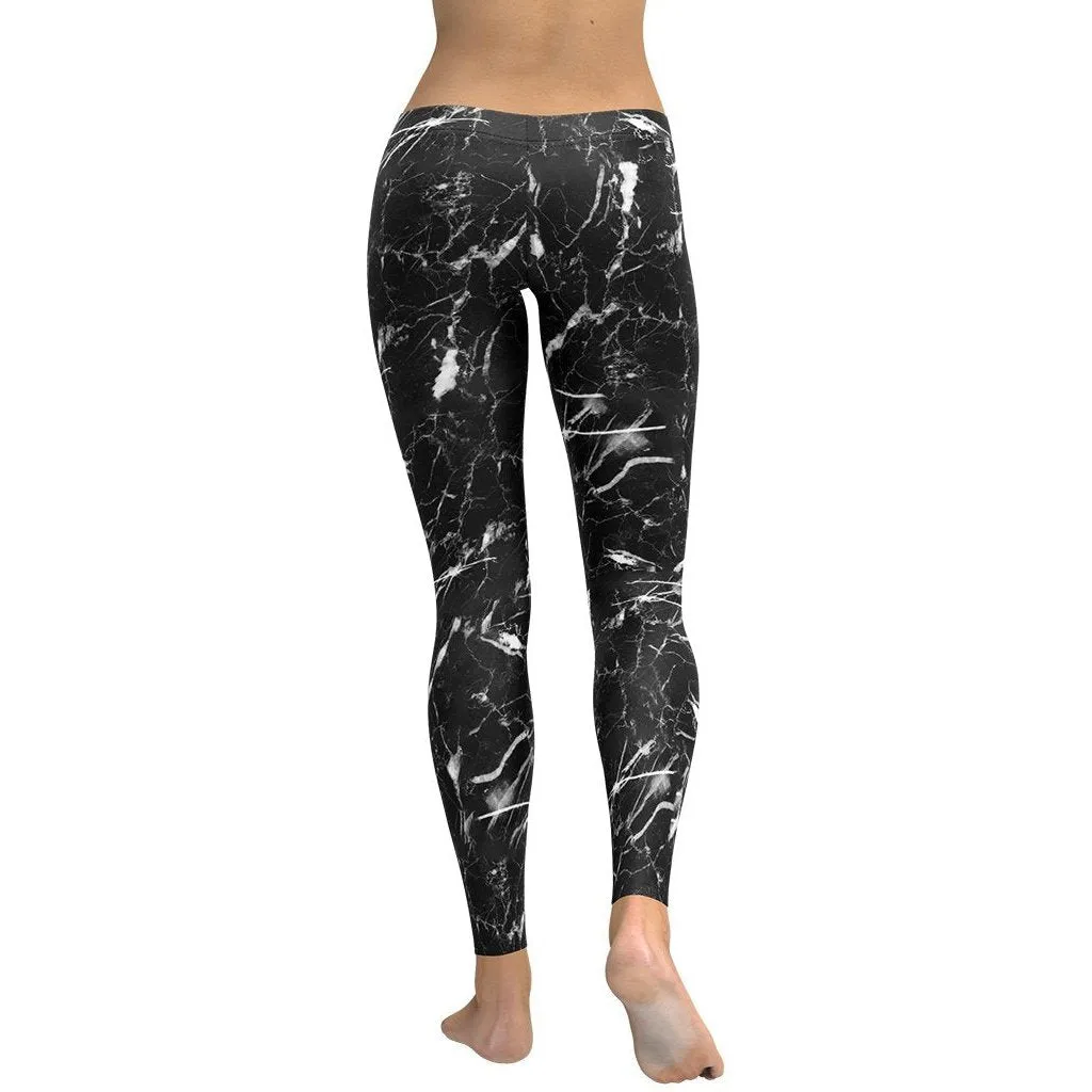 Black Marble Leggings