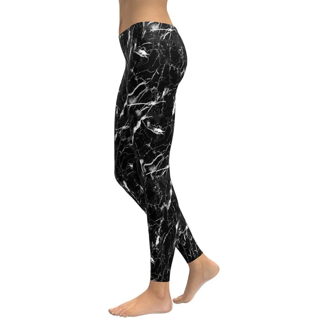 Black Marble Leggings