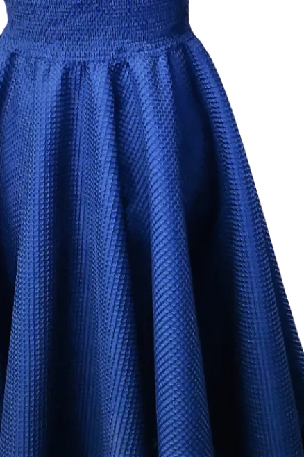 Blue Italian Knit Midi Skirt