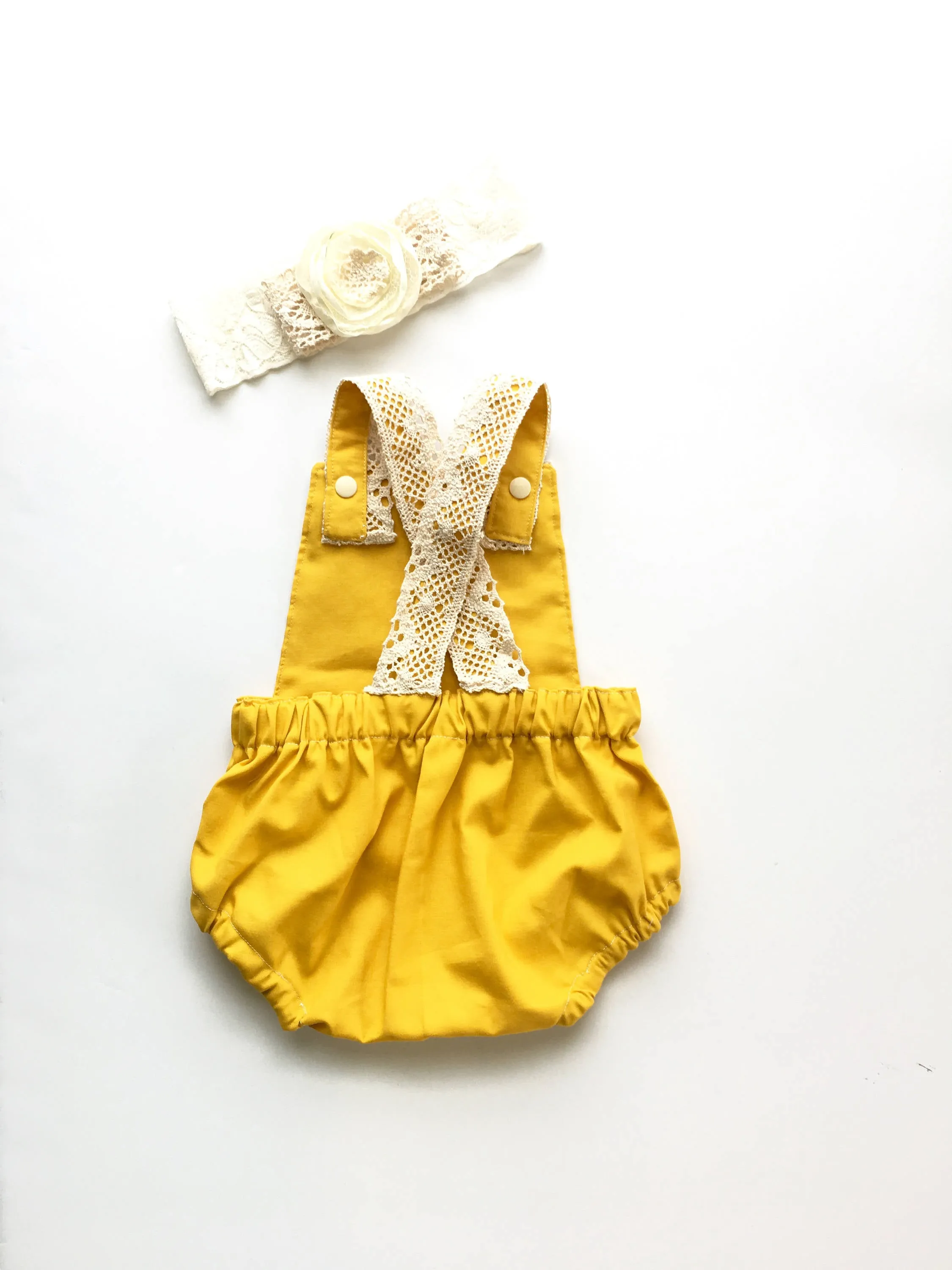 Boho Mustard Yellow Baby Romper