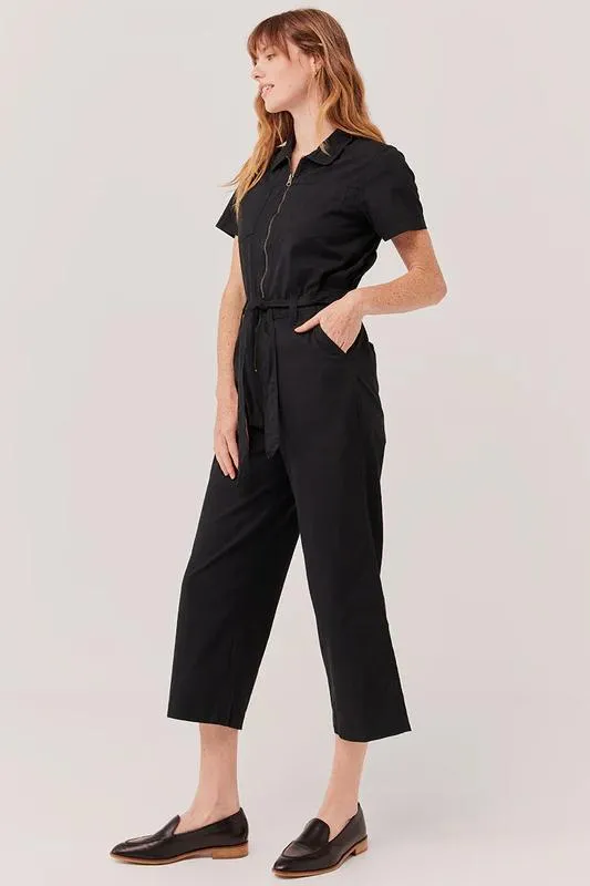 Boulevard Brushed Twill Zip Front Jumpsuit