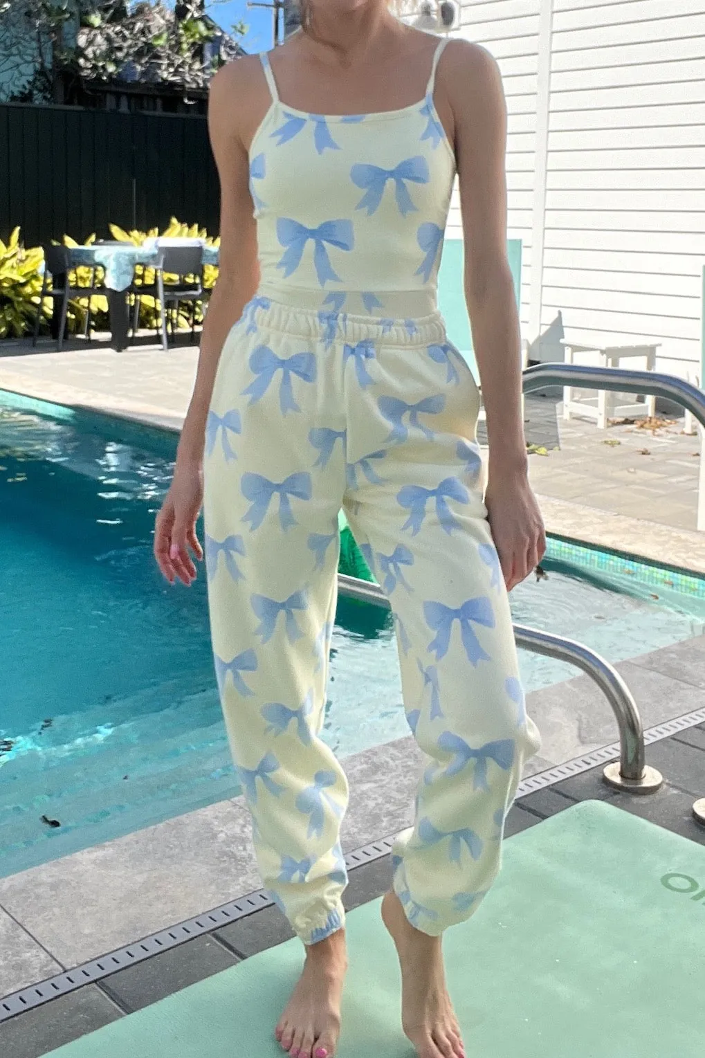 Bow Sweatpants ~ Blue/Yellow