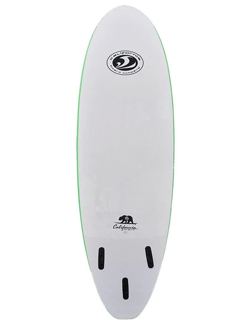 California Board Company CBC Mini Mal Soft Surfboard 6ft Package - Green Wood Grain