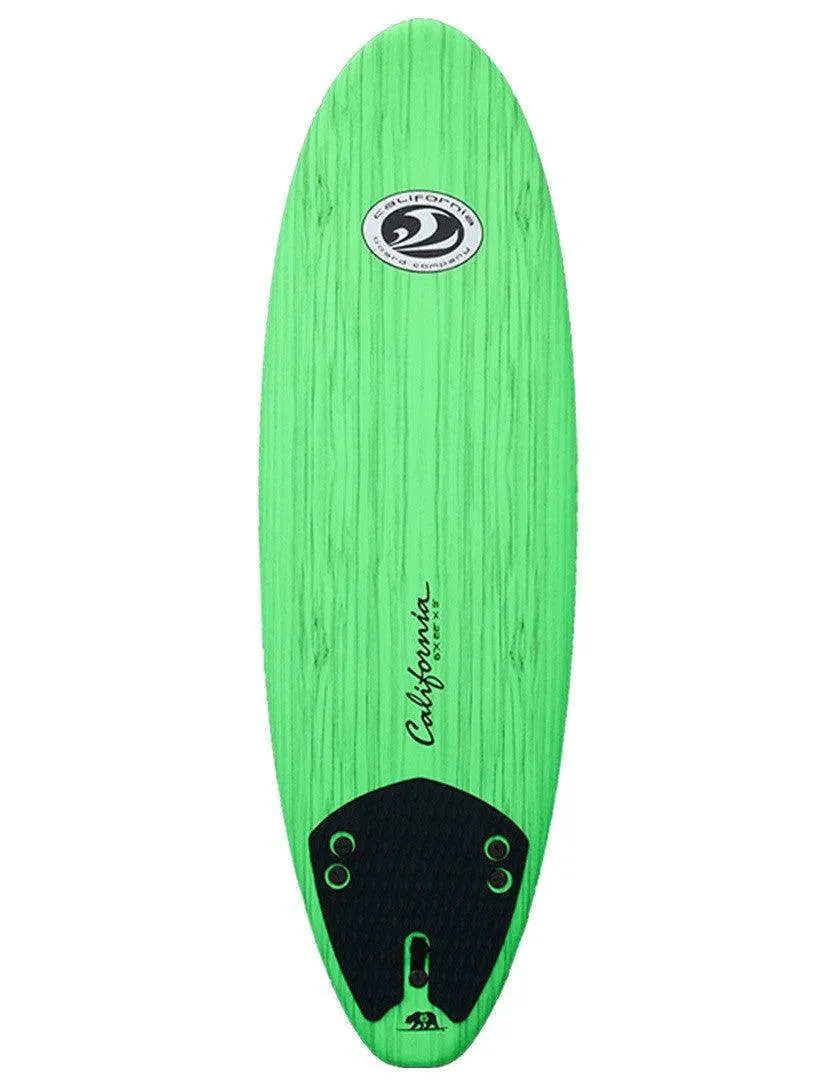 California Board Company CBC Mini Mal Soft Surfboard 6ft Package - Green Wood Grain