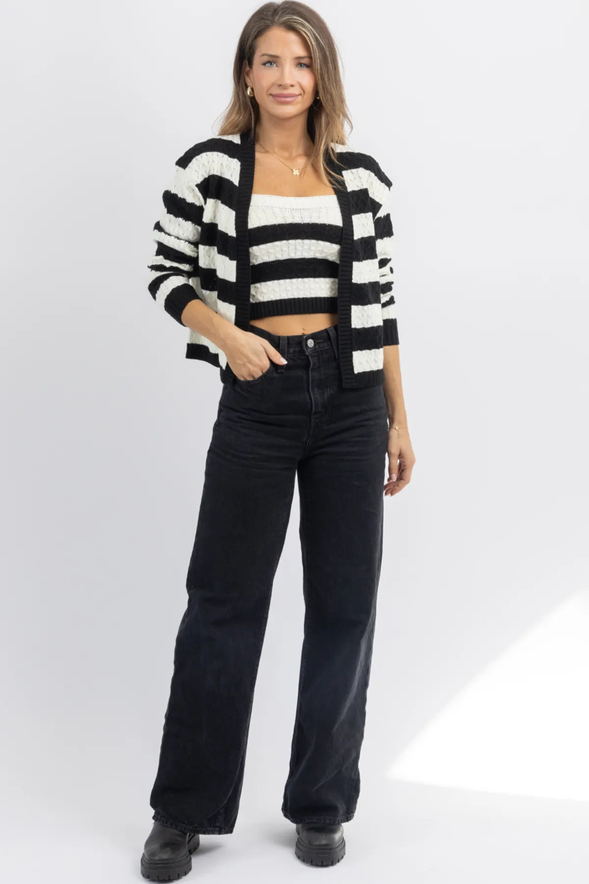 CAMERON CONTRAST CARDI SET