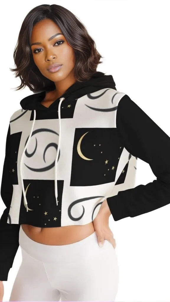 Cancer Moon Womens Cropped Hoodie